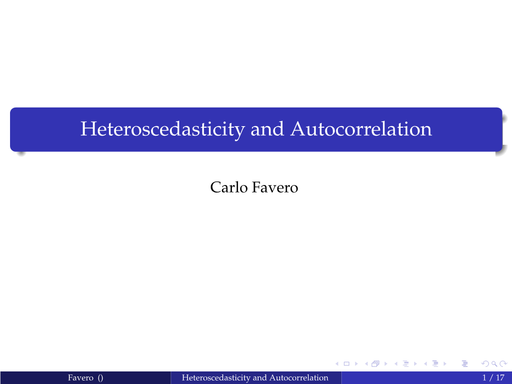 Heteroscedasticity and Autocorrelation