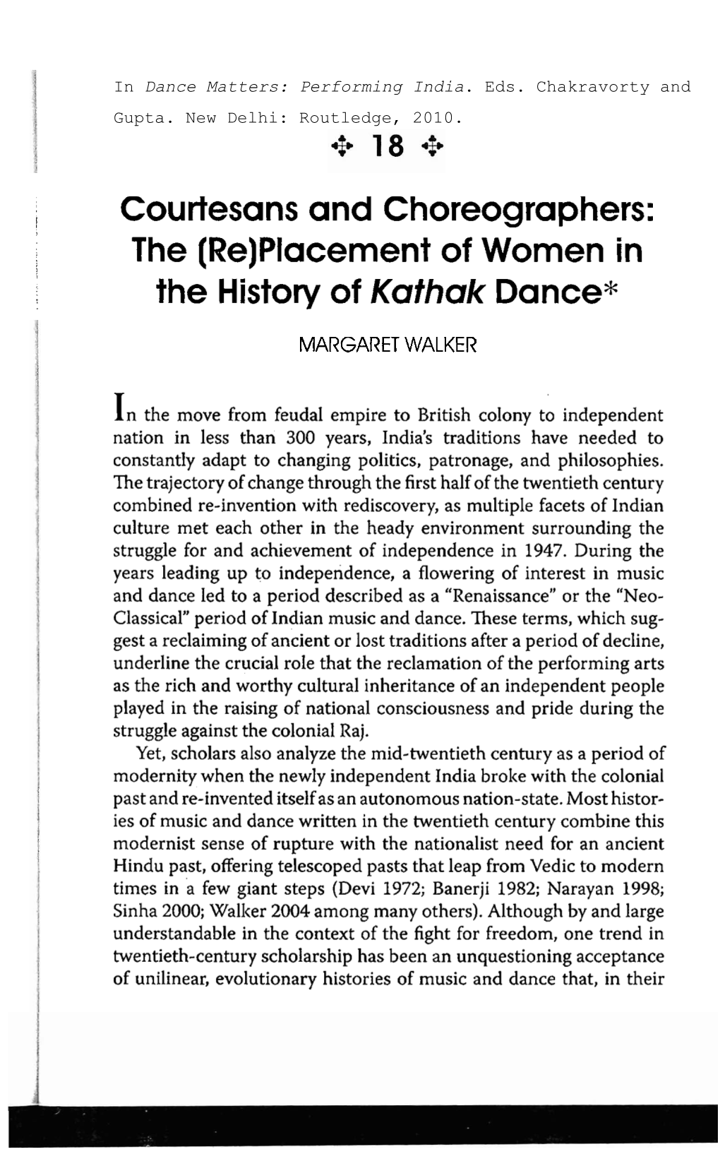 Courtesans and Choreographers: the (Re)Placement of Women in the History of Kafhak Dance*