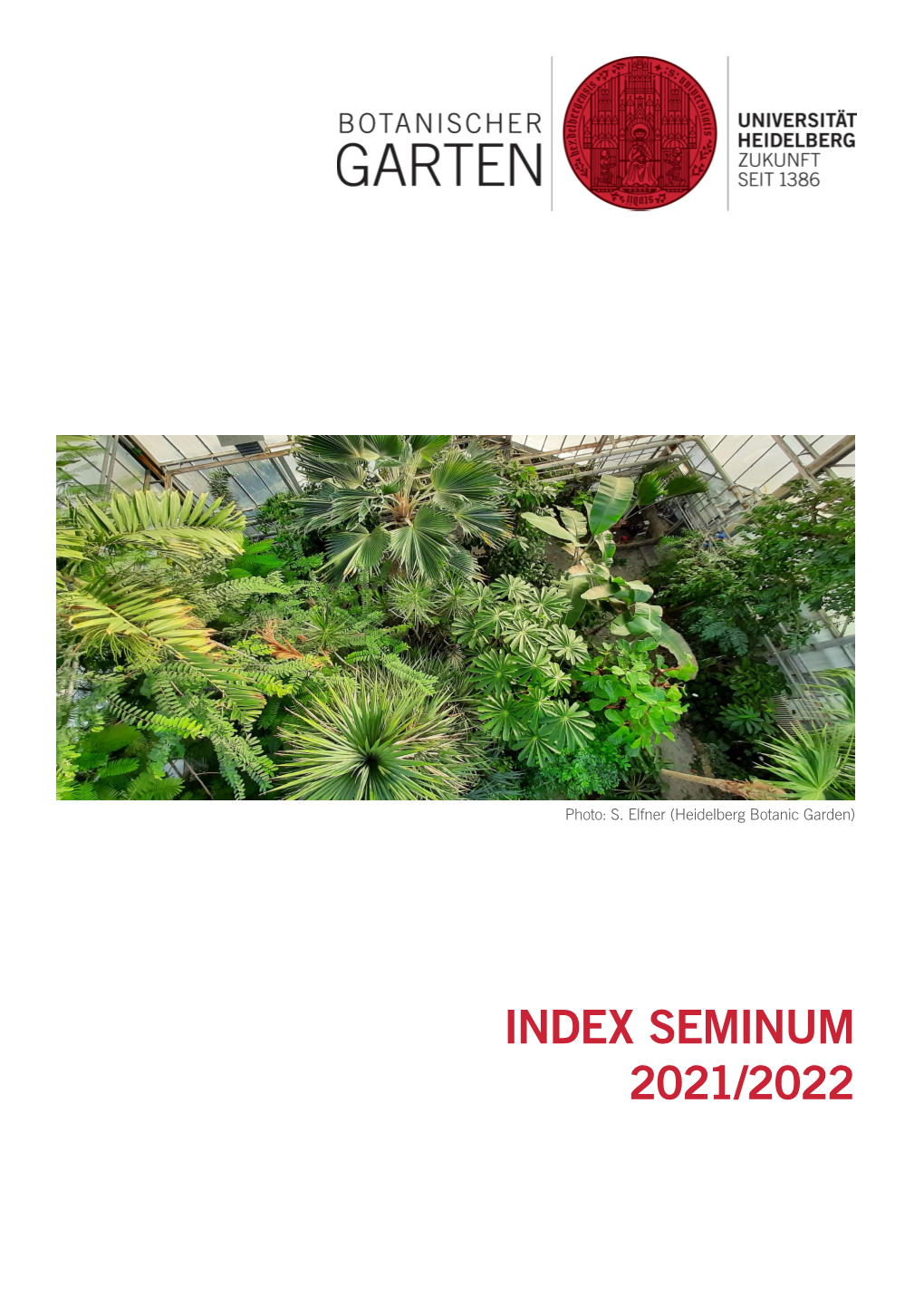 Index Seminum 2021/2022 Heidelberg University Botanic Garden – Index Seminum 2021/2022
