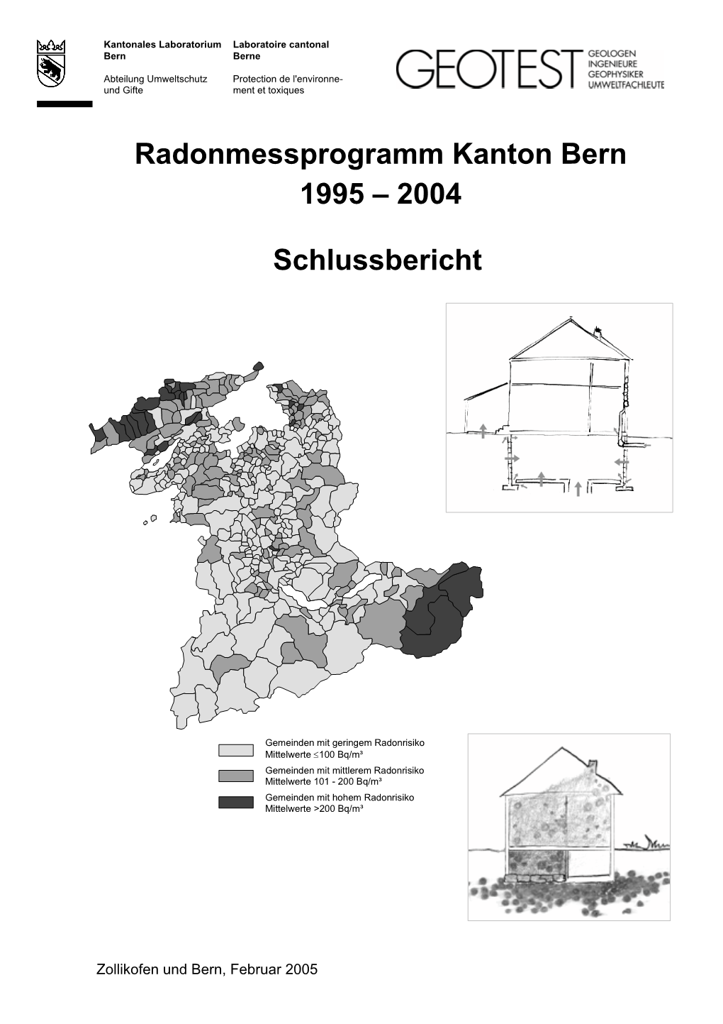 Radonmessprogramm Kanton Bern 1995 – 2004 Schlussbericht