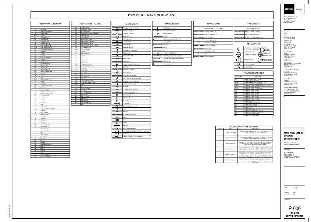 PLUMBING LEGEND and ABBREVIATIONS Heery International Inc