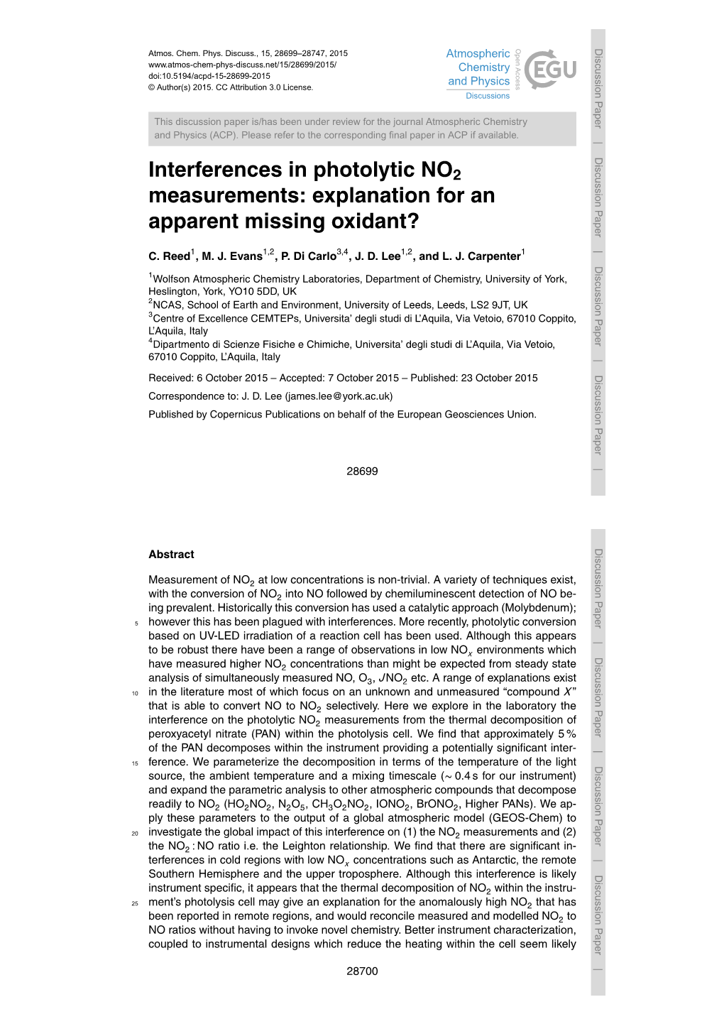Interferences in Photolytic NO2 Measurements: Explanation for An