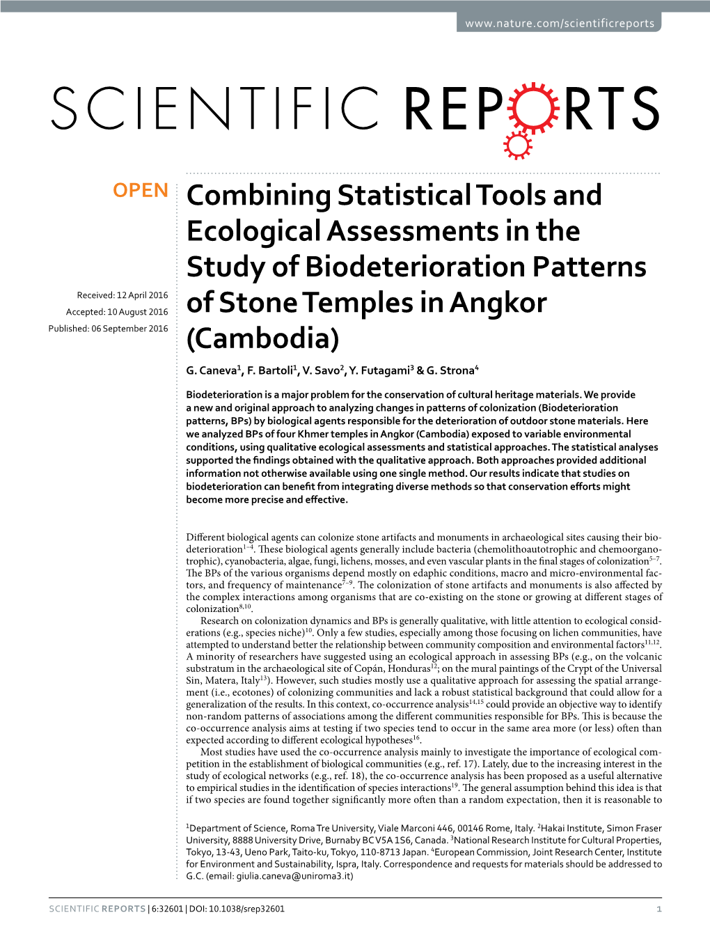 Combining Statistical Tools and Ecological Assessments In