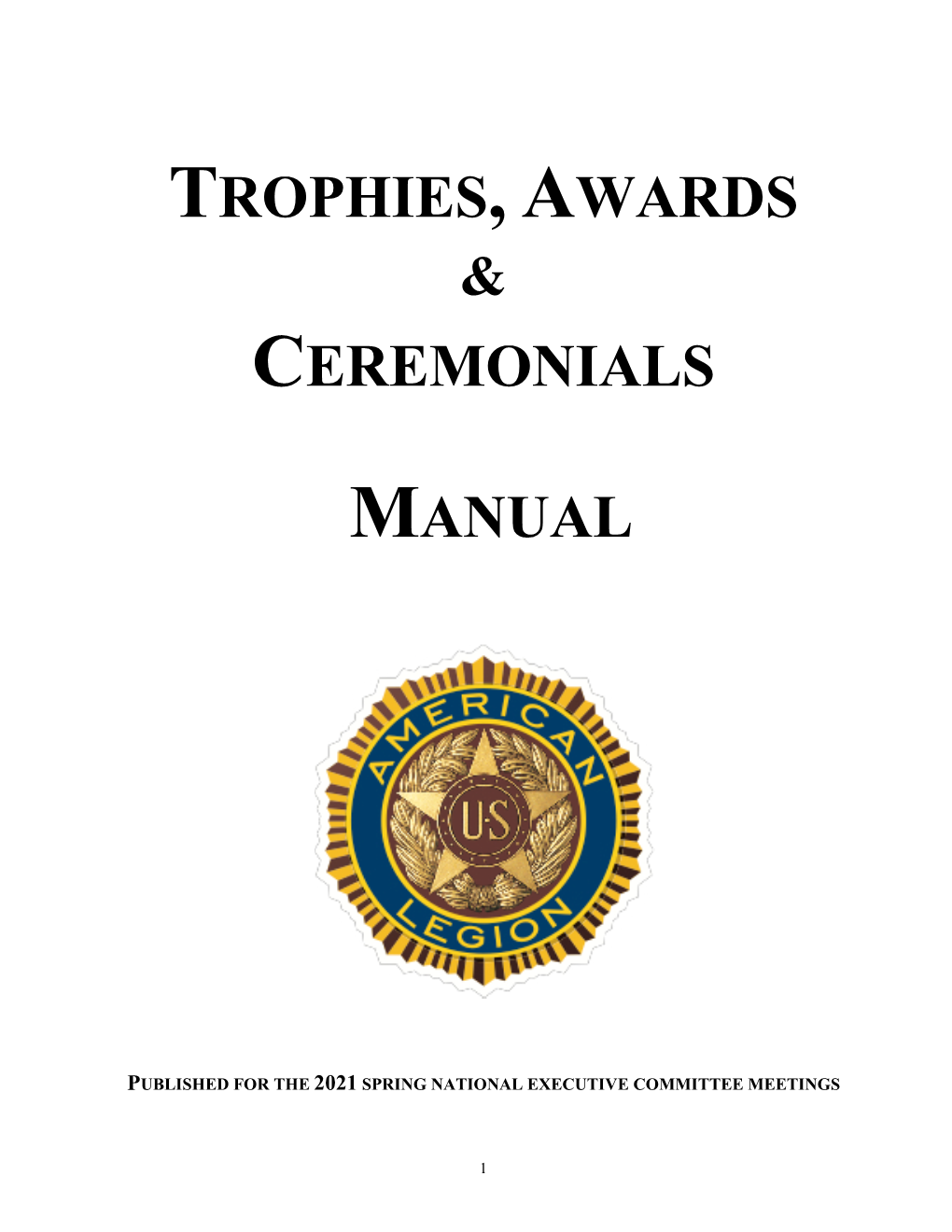 Trophies, Awards Ceremonials Manual