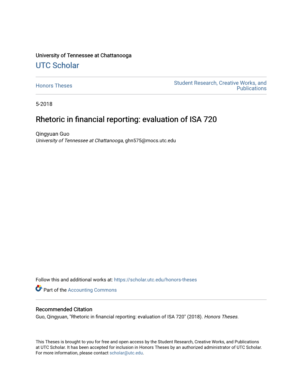 Rhetoric in Financial Reporting: Evaluation of Isa 720