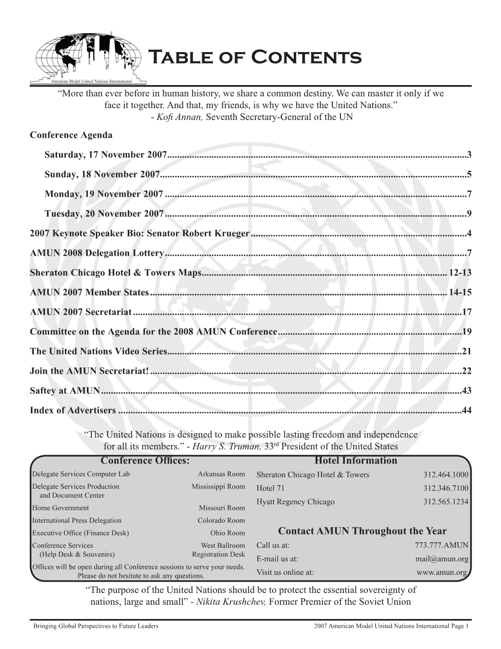 Table of Contents