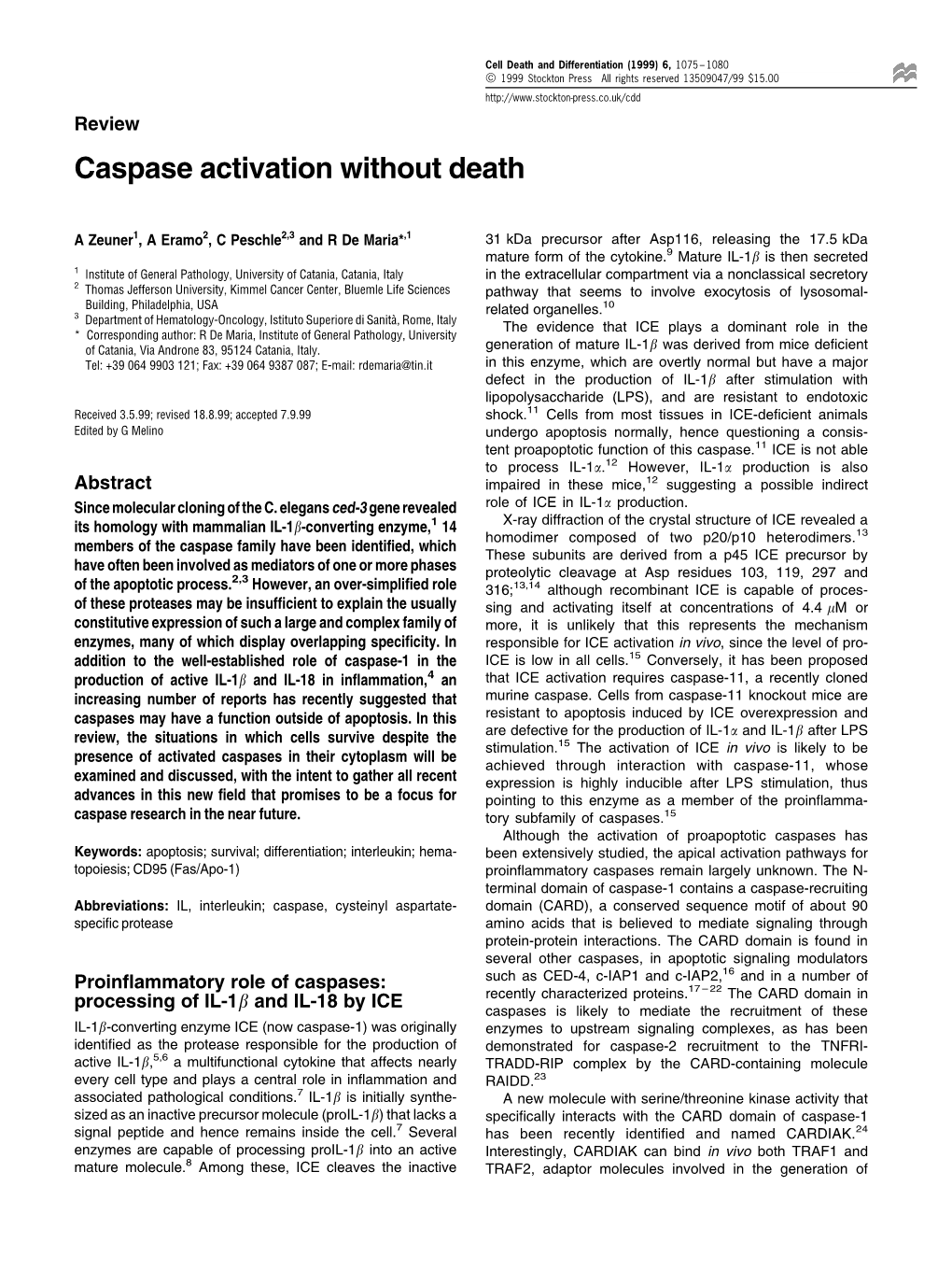 Caspase Activation Without Death