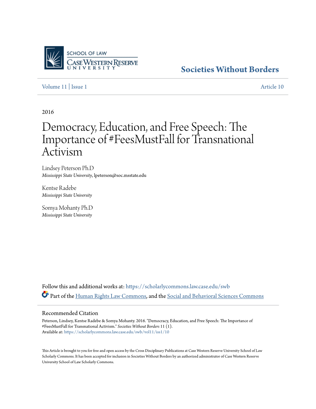 Democracy, Education, and Free Speech: the Importance Of