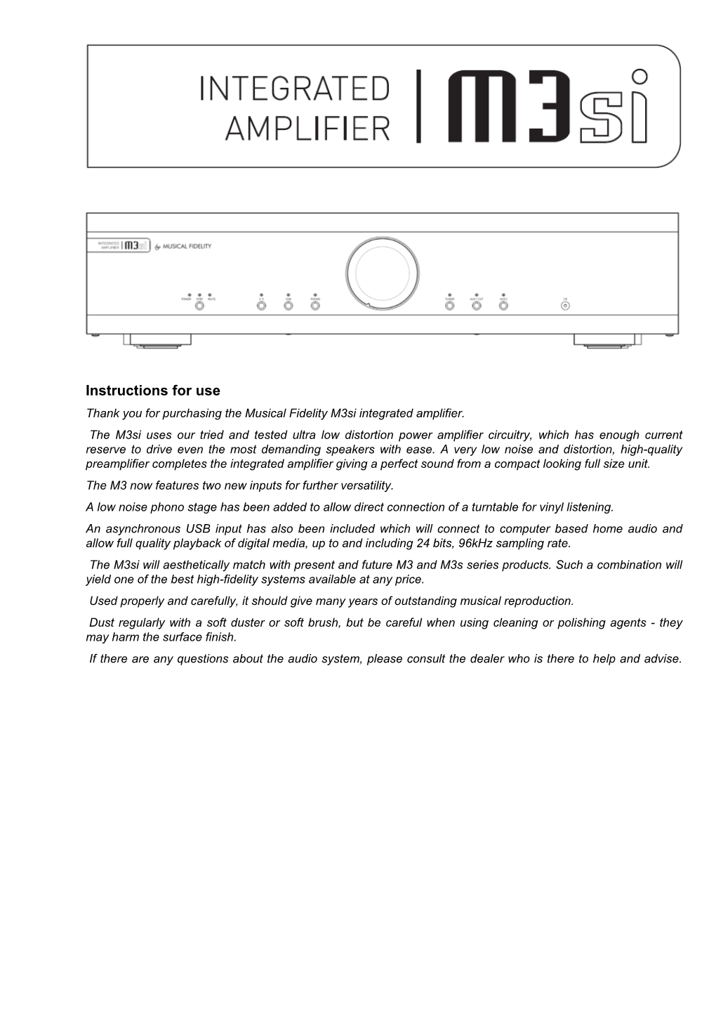 M3si User Manual