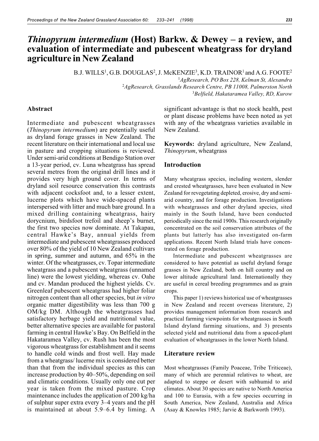 Thinopyrum Intermedium (Host) Barkw. & Dewey