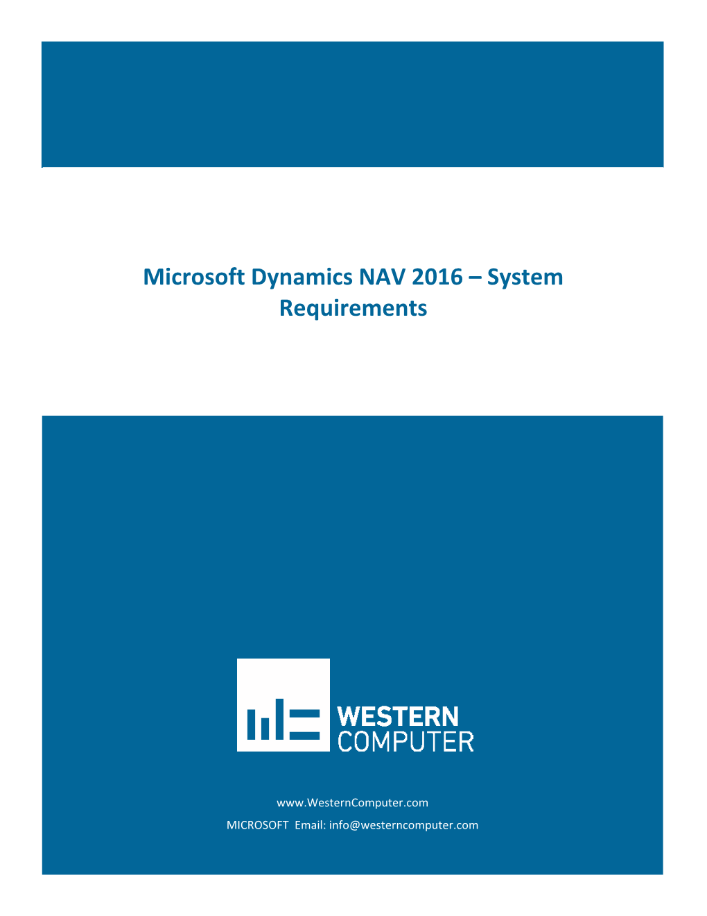 Microsoft Dynamics NAV 2016 – System Requirements