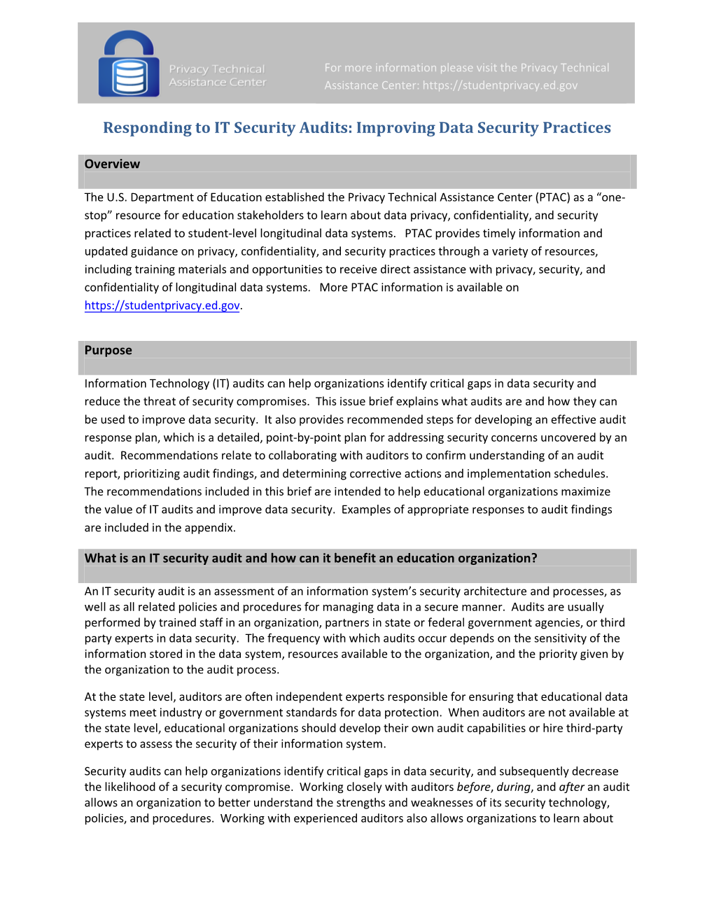 Responding to IT Security Audits: Improving Data Security Practices