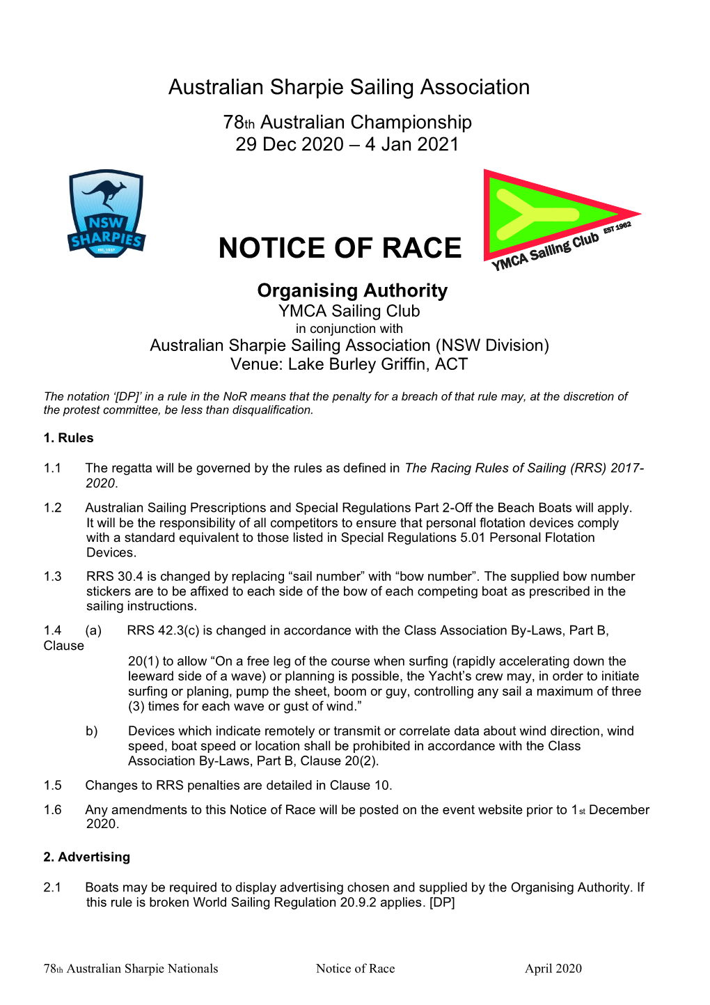 Notice of Race