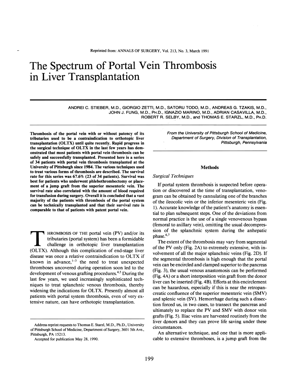 The Spectrum of Portal Vein Thrombosis in Liver Transplantation