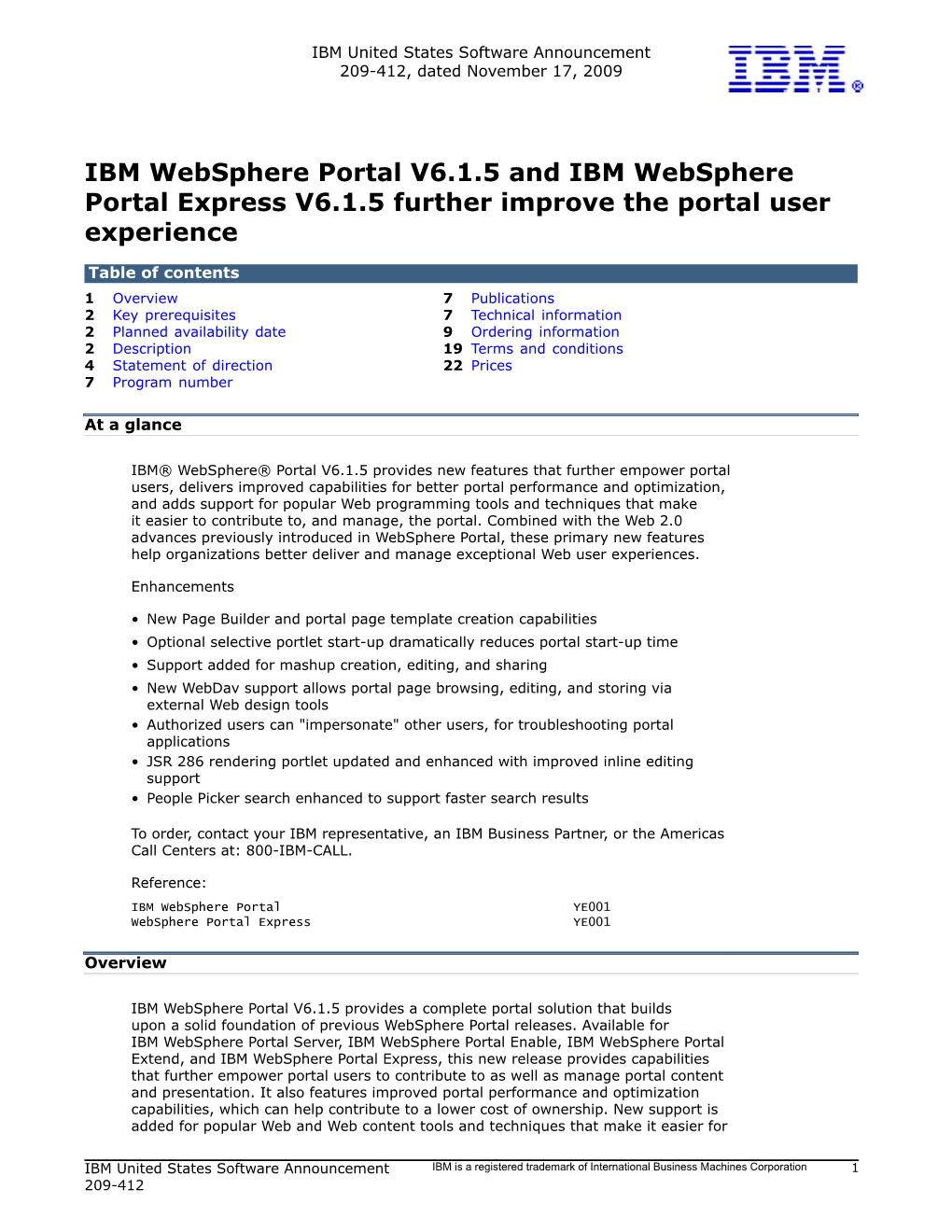 IBM Websphere Portal V6.1.5 and IBM Websphere Portal Express V6.1.5 Further Improve the Portal User Experience