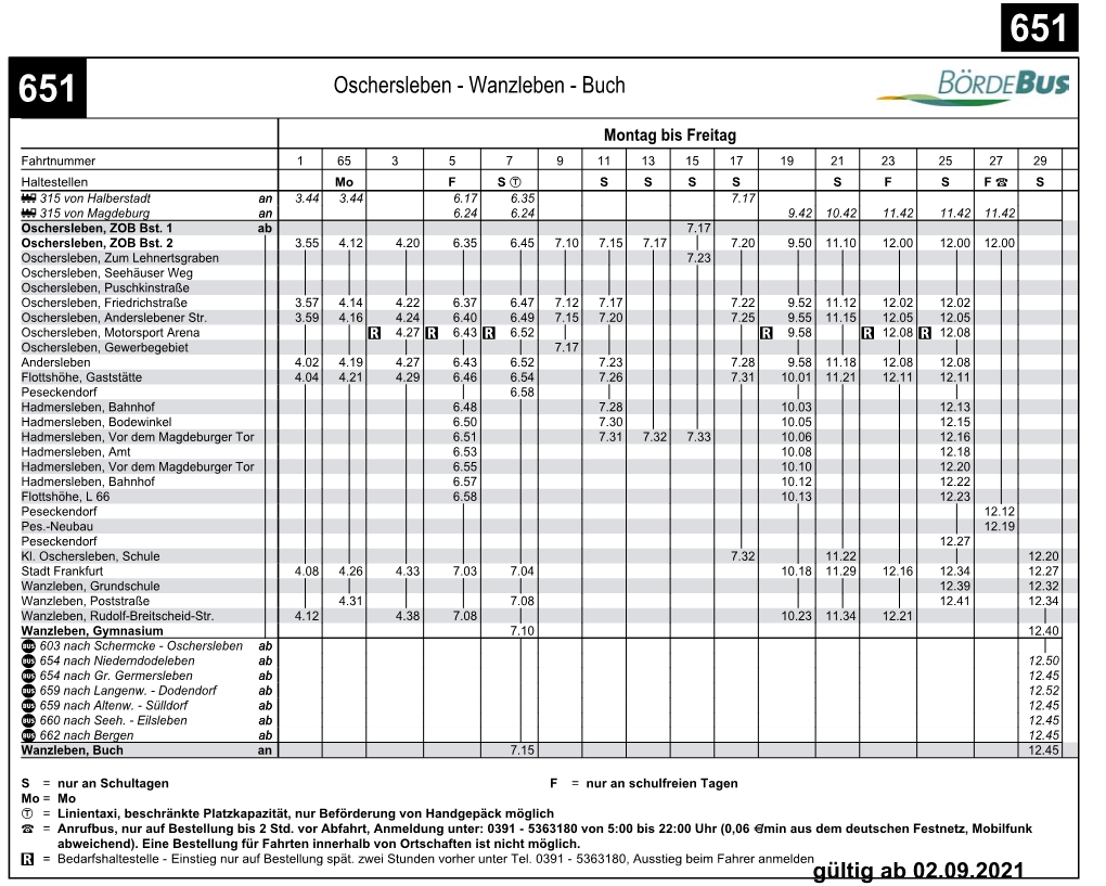 651 651 Oschersleben - Wanzleben - Buch