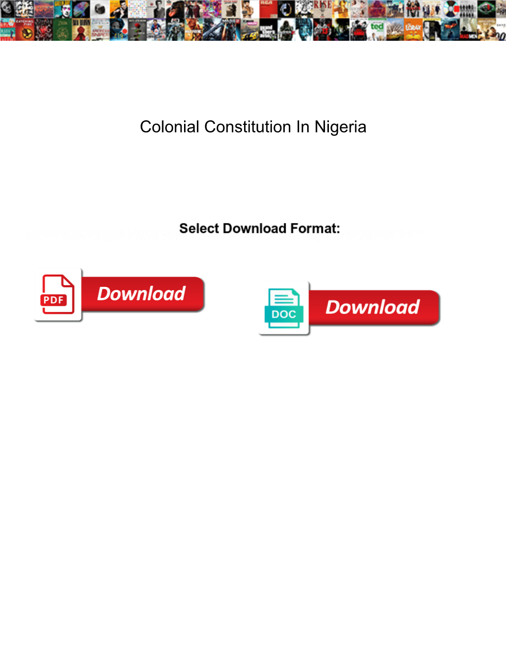 Colonial Constitution in Nigeria