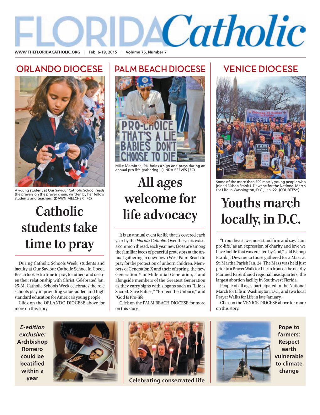 Catholic Students Take Time to Pray All Ages Welcome for Life Advocacy