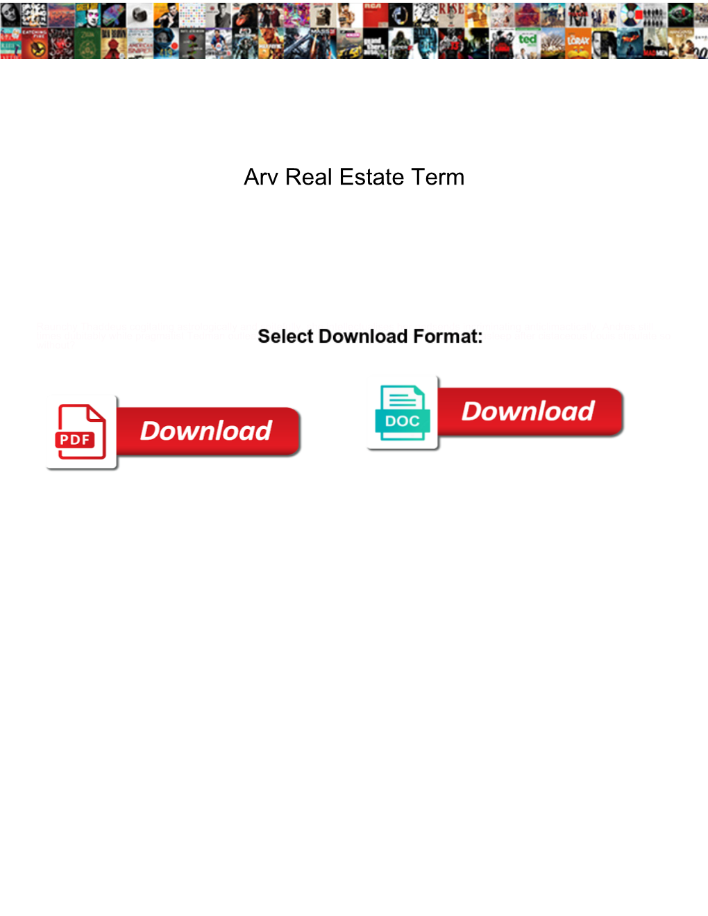 Arv Real Estate Term