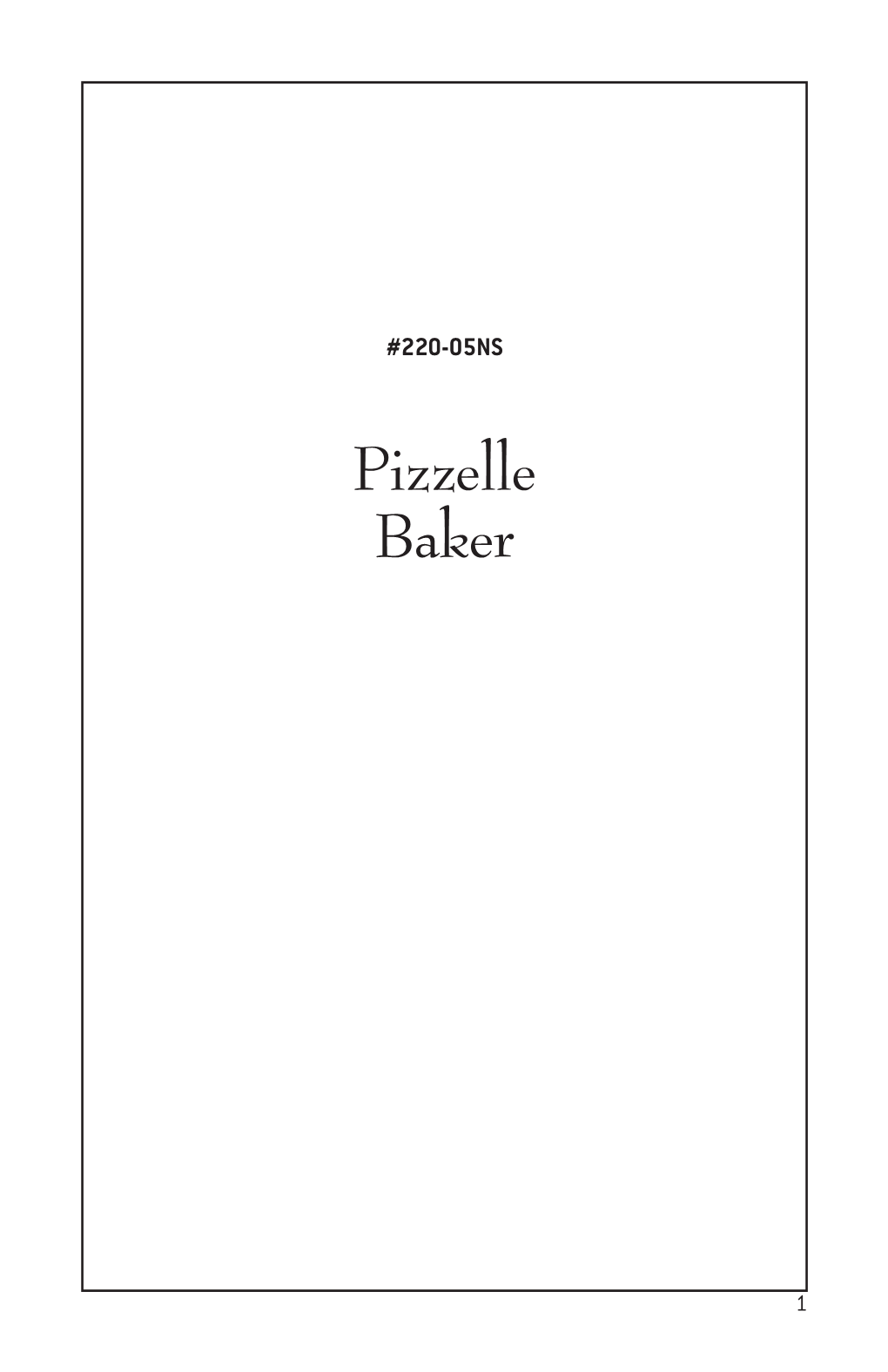 Pizzelle Baker