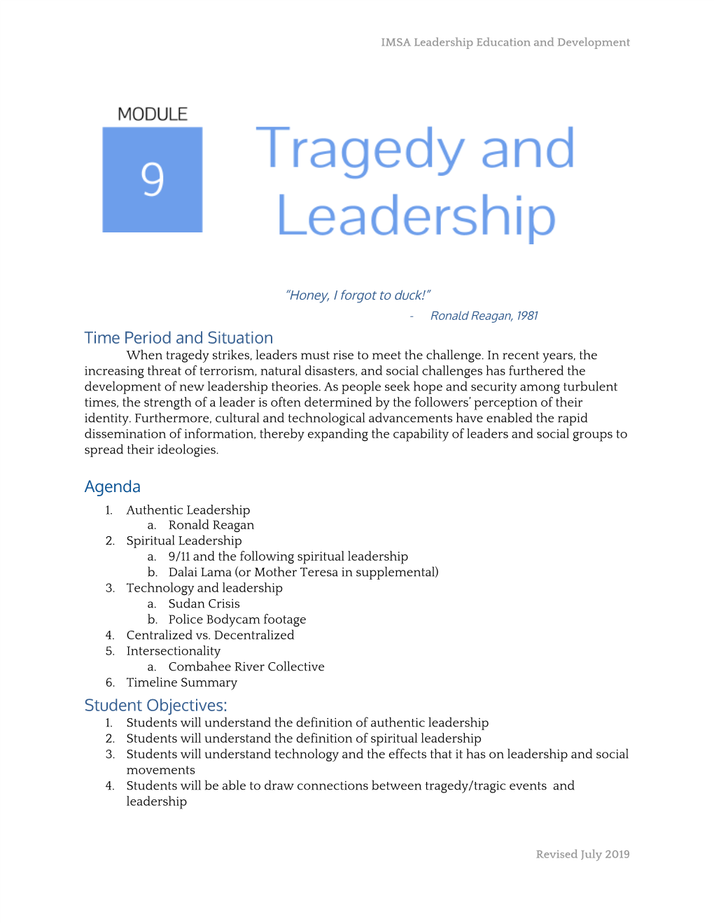 09. Tragedy and Leadership