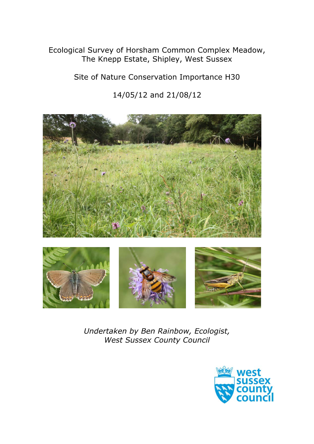 Ecological Survey of Horsham Common Complex Meadow, the Knepp Estate, Shipley, West Sussex
