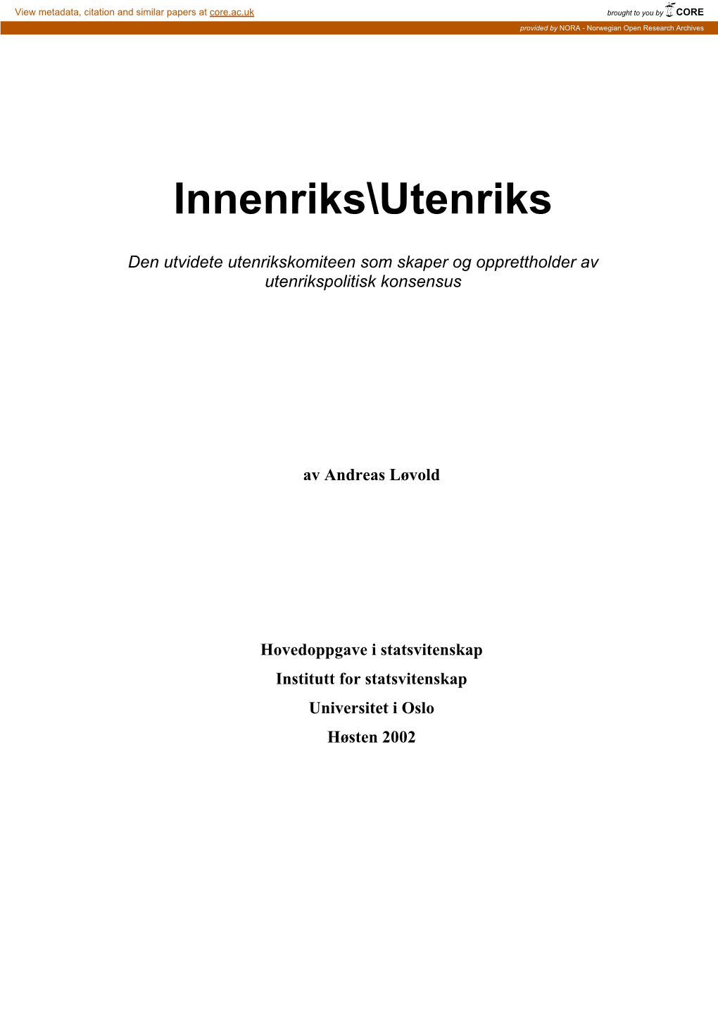 Innenriks\Utenriks