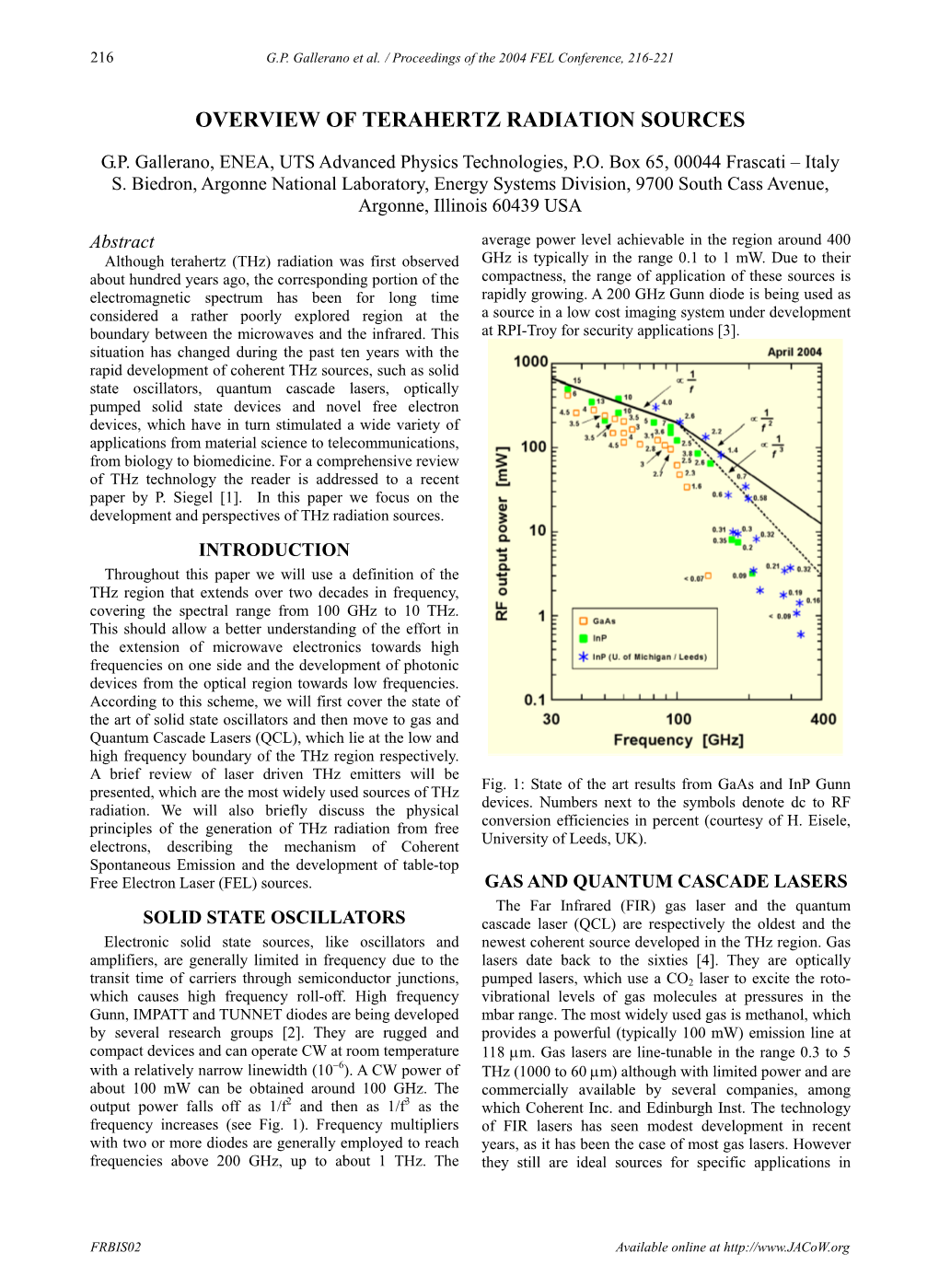 Overview of Terahertz Radiation Sources