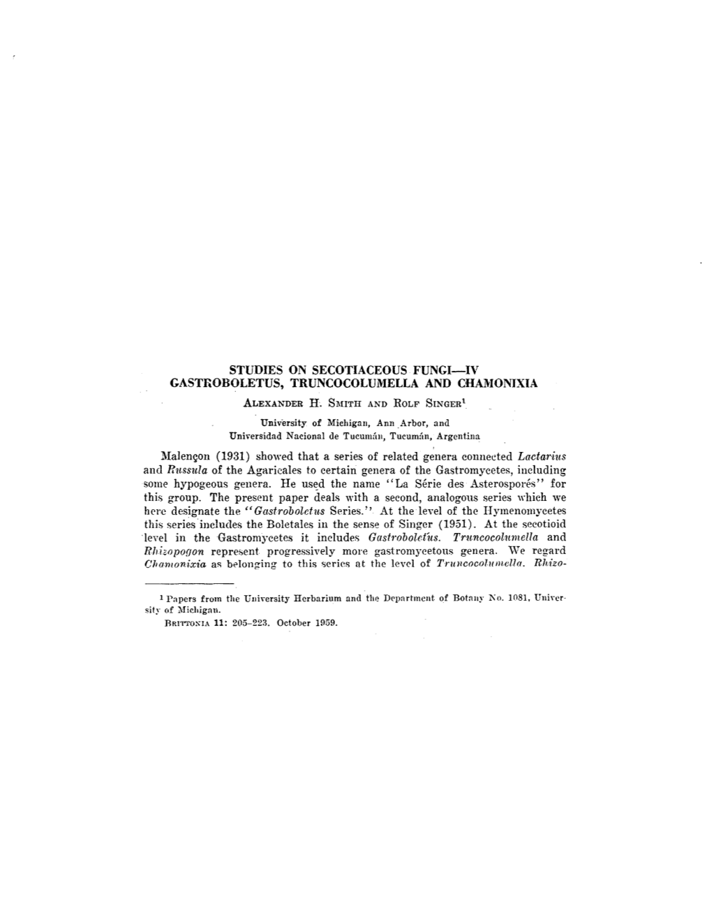 Studies on Secotiaceous Fungi IV. Gastroboletus