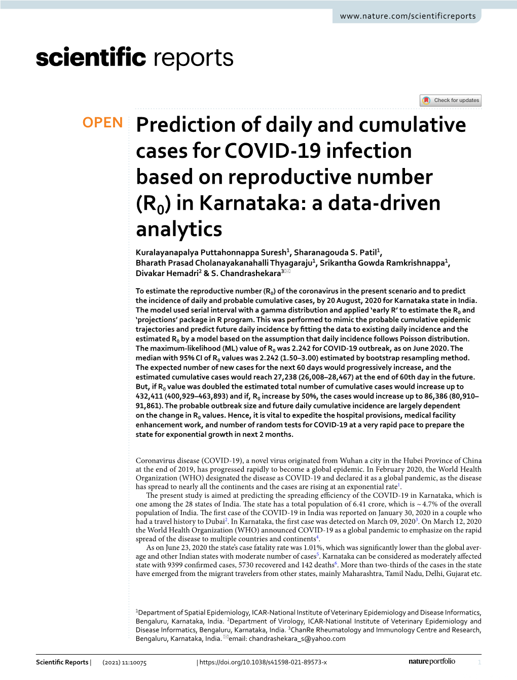 Prediction of Daily and Cumulative Cases for COVID-19 Infection Based