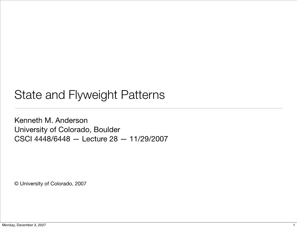 State and Flyweight Patterns