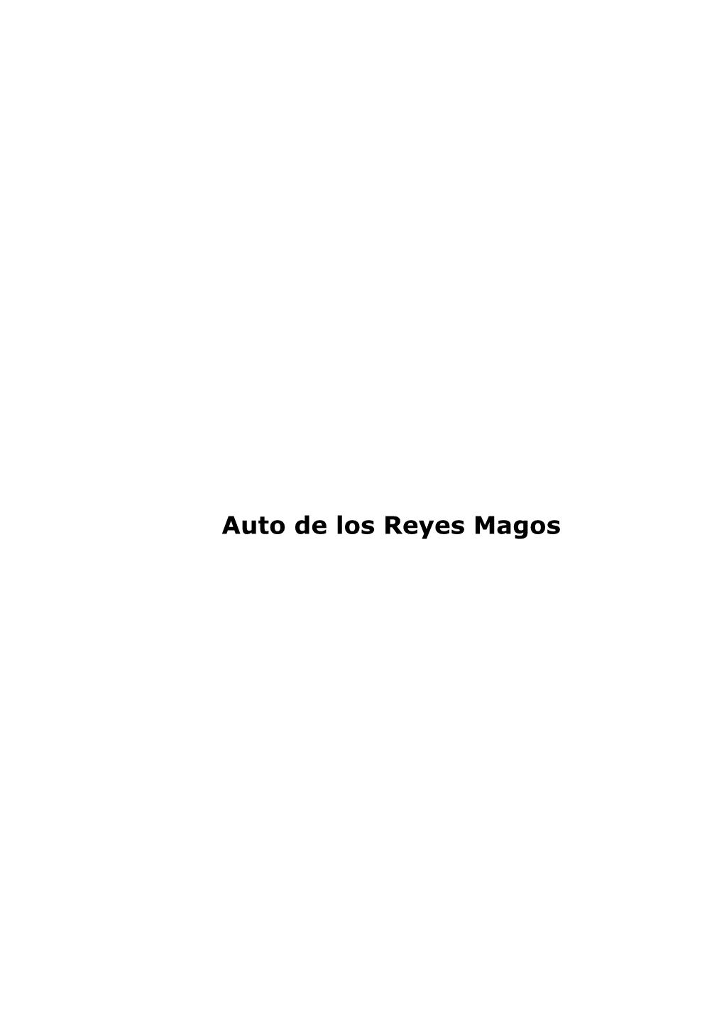 Auto De Los Reyes Magos