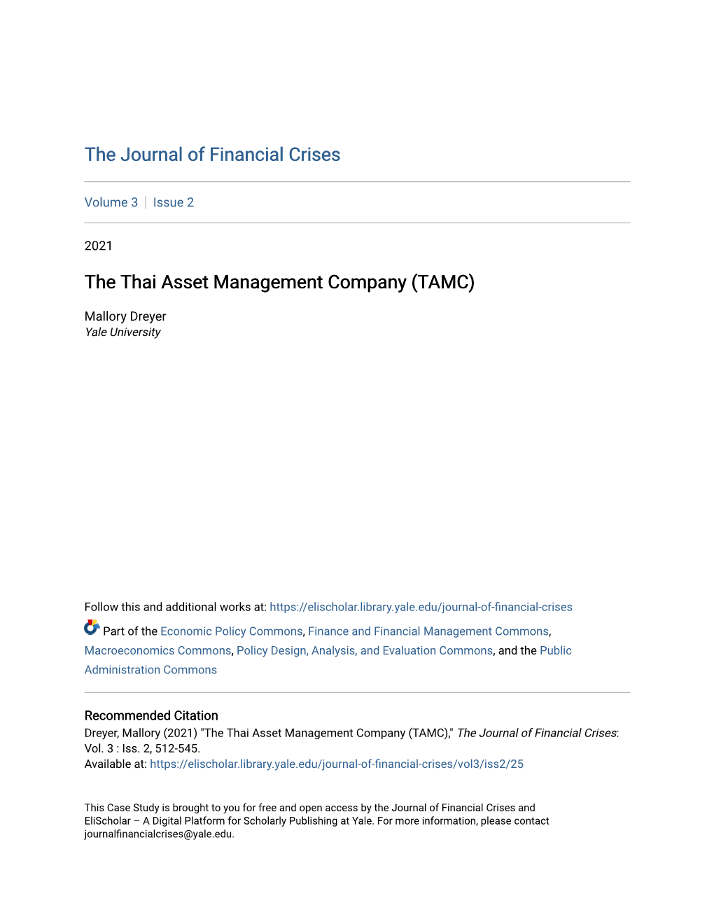 The Thai Asset Management Company (TAMC)