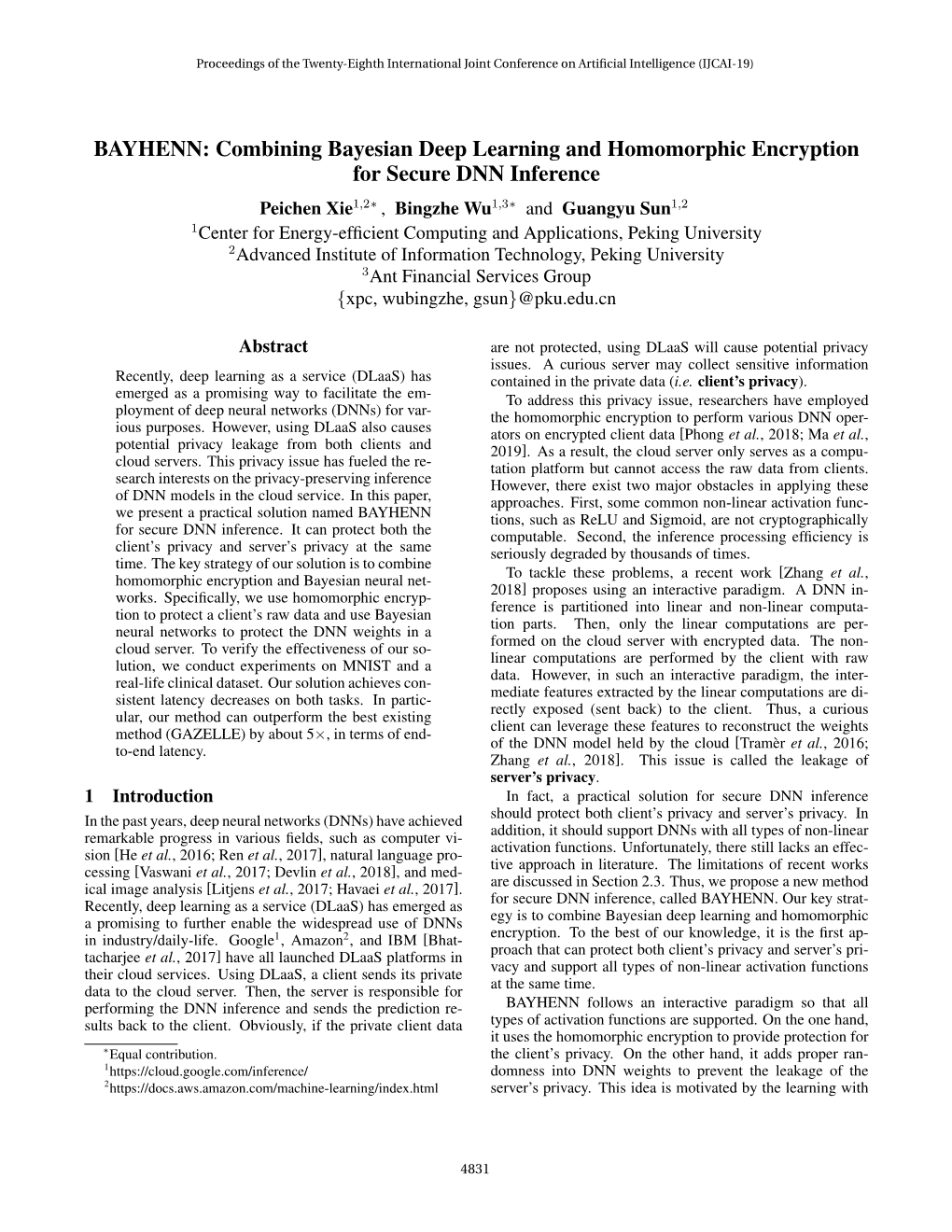 Combining Bayesian Deep Learning and Homomorphic