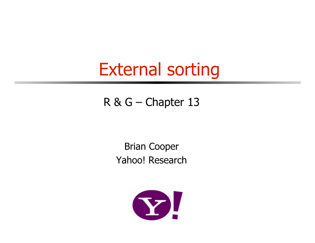 External Sorting