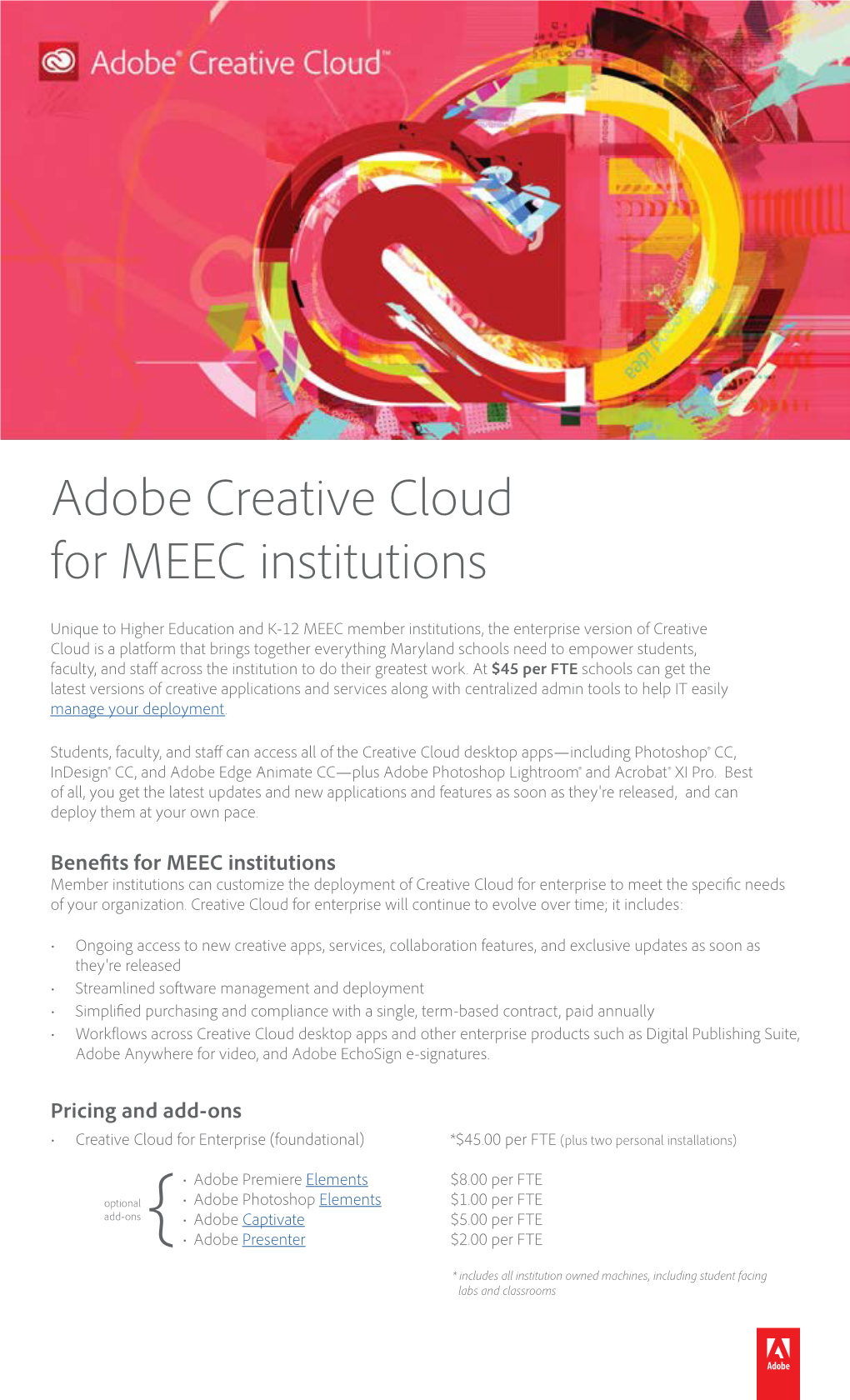 Adobe Creative Cloud for MEEC Institutions