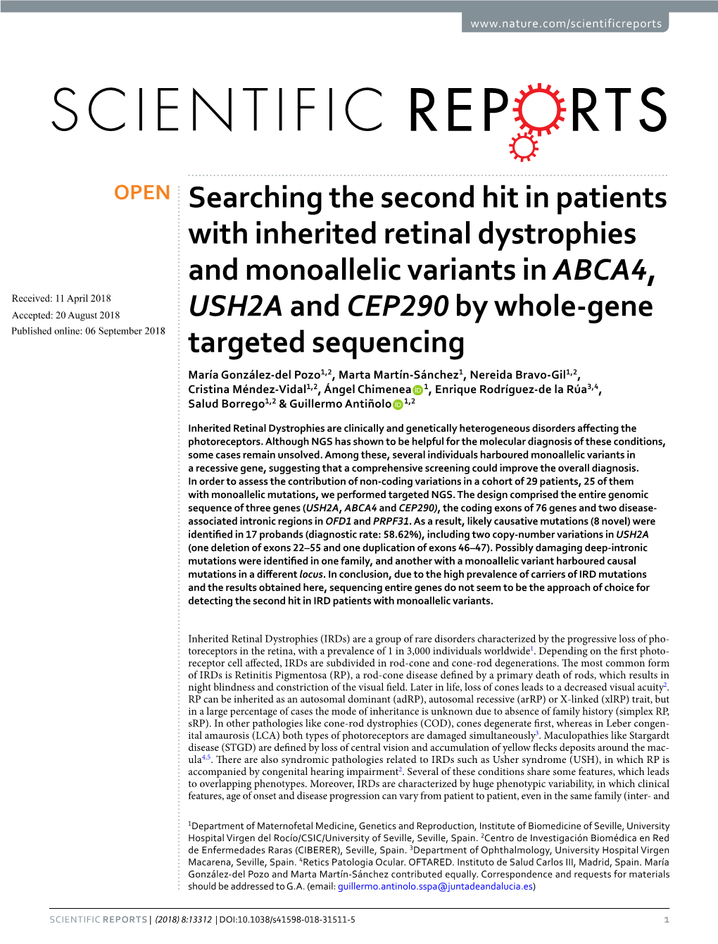 Searching the Second Hit in Patients with Inherited Retinal Dystrophies and Monoallelic Variants in ABCA4, USH2A and CEP290 by W