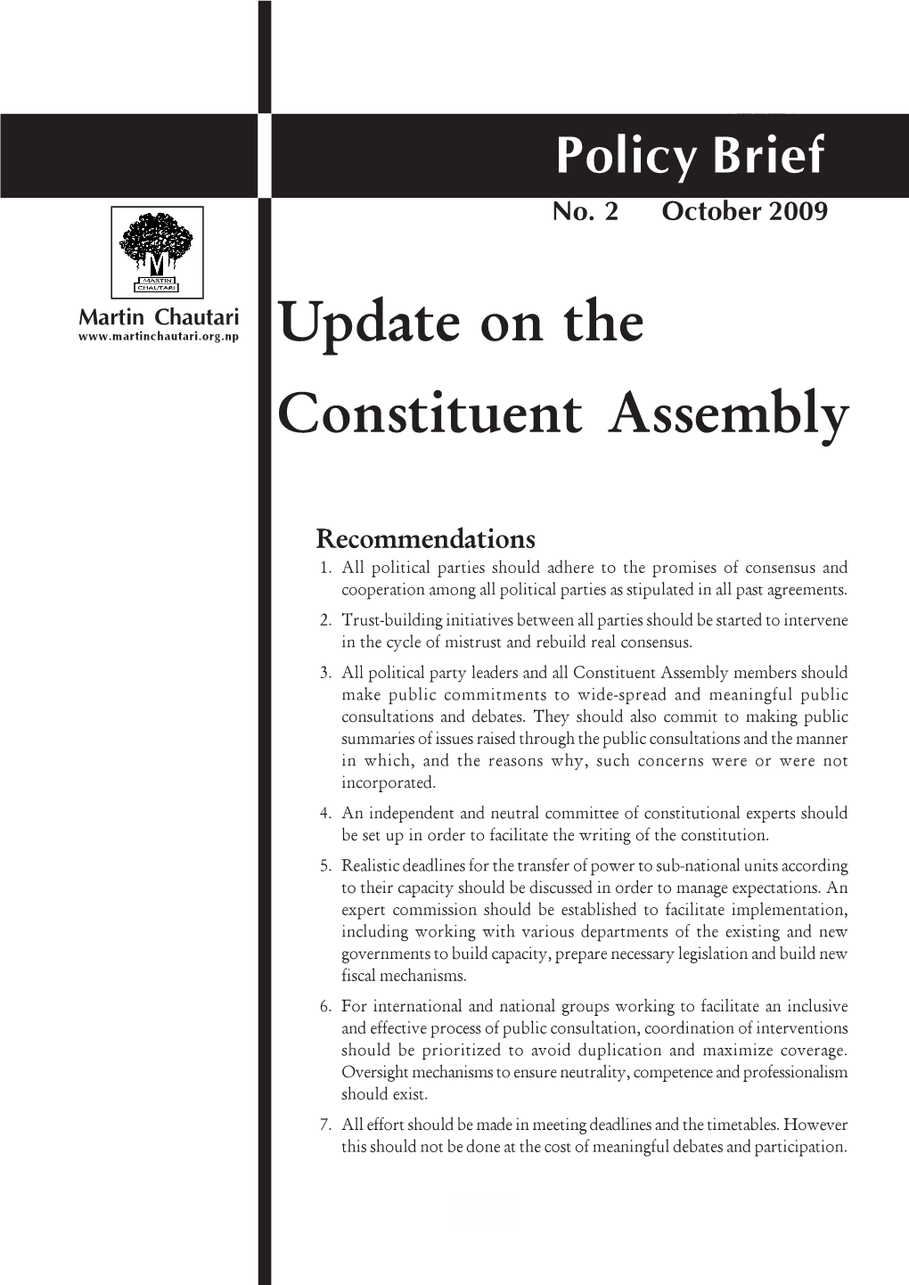 Update on the Constituent Assembly (English)