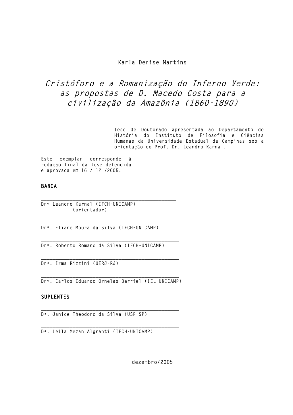 As Propostas De D. Macedo Costa Para a Civilização Da Amazônia (1860-1890)