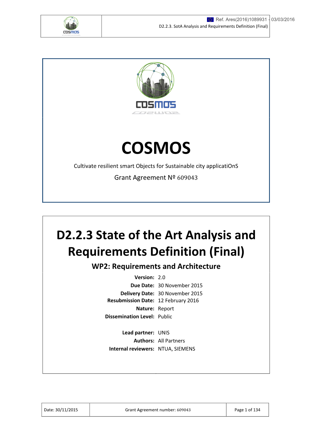 COSMOS D2.2.3 State of the Art Analysis and Requirements Definition