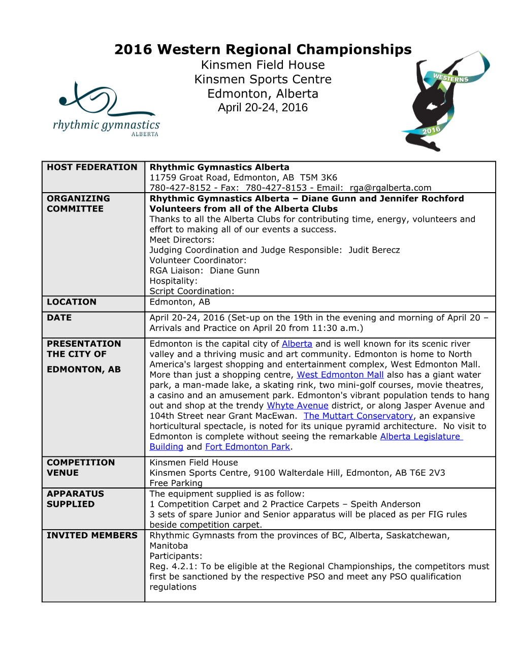 Waiver Form for Participation in Any Activity Related to Rhythmic Gymnastics
