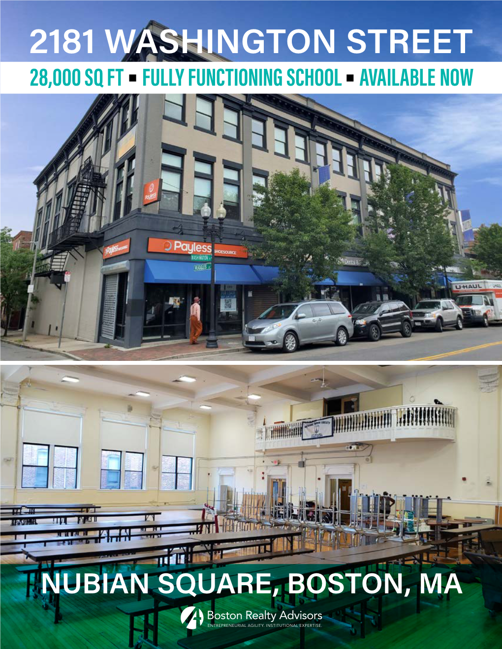 2181 Washington Street 28,000 Sq Ft ■ Fully Functioning School ■ Available Now