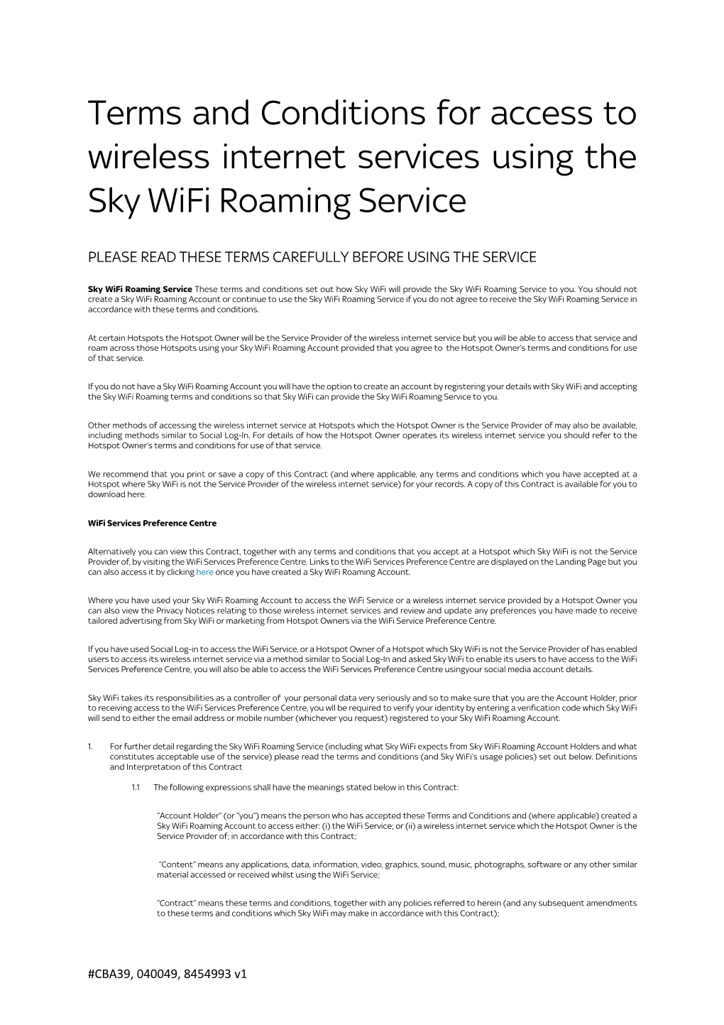 New Sky Wifi Roaming Tcs for End Users 300719(8454993.1)