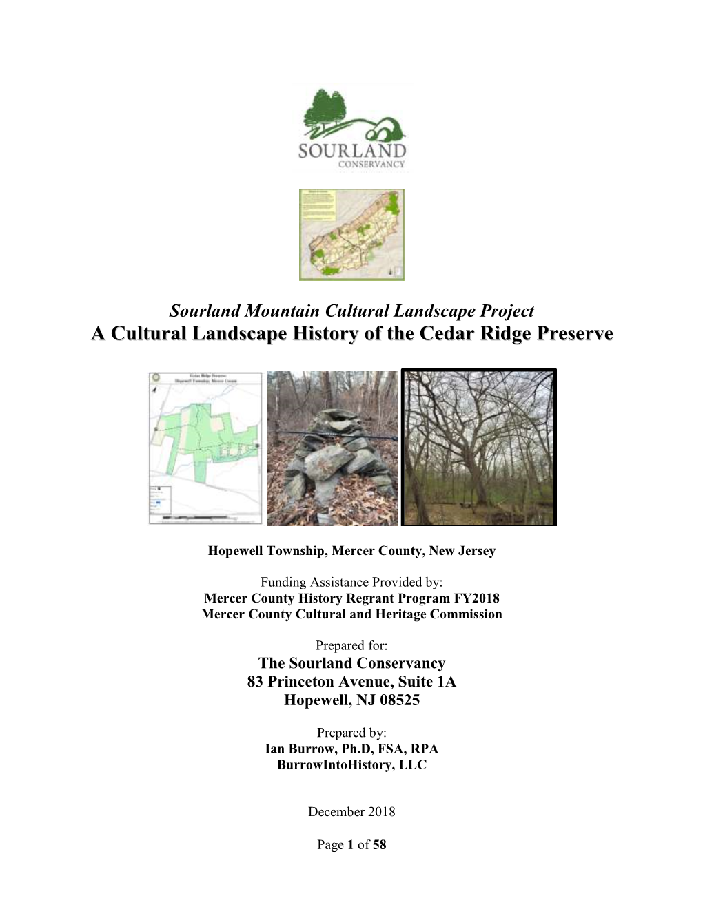 A Cultural Landscape History of the Cedar Ridge Preserve