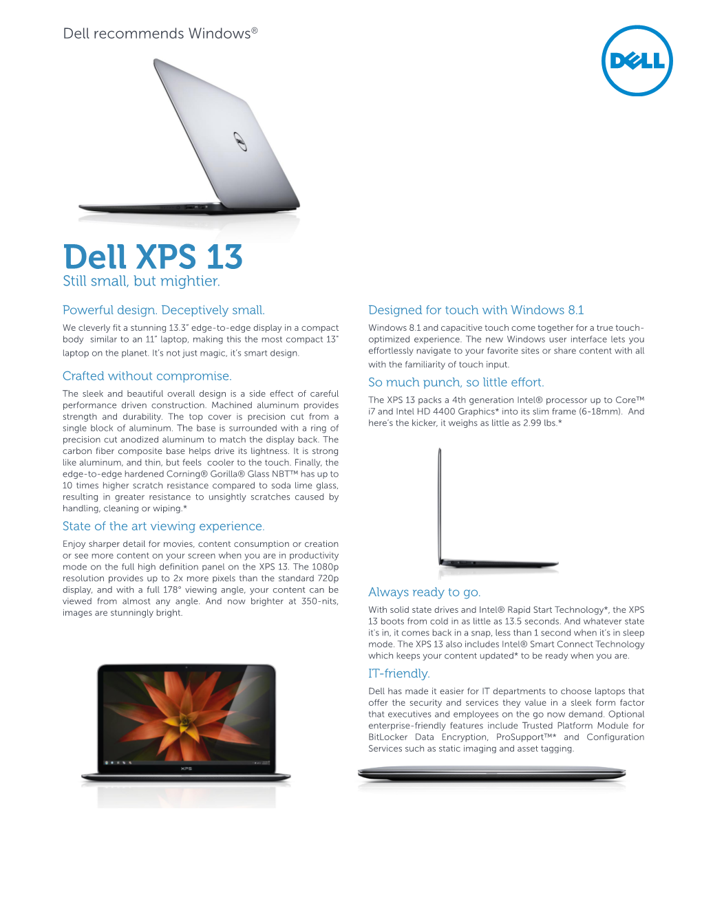 Dell XPS 13 Still Small, but Mightier