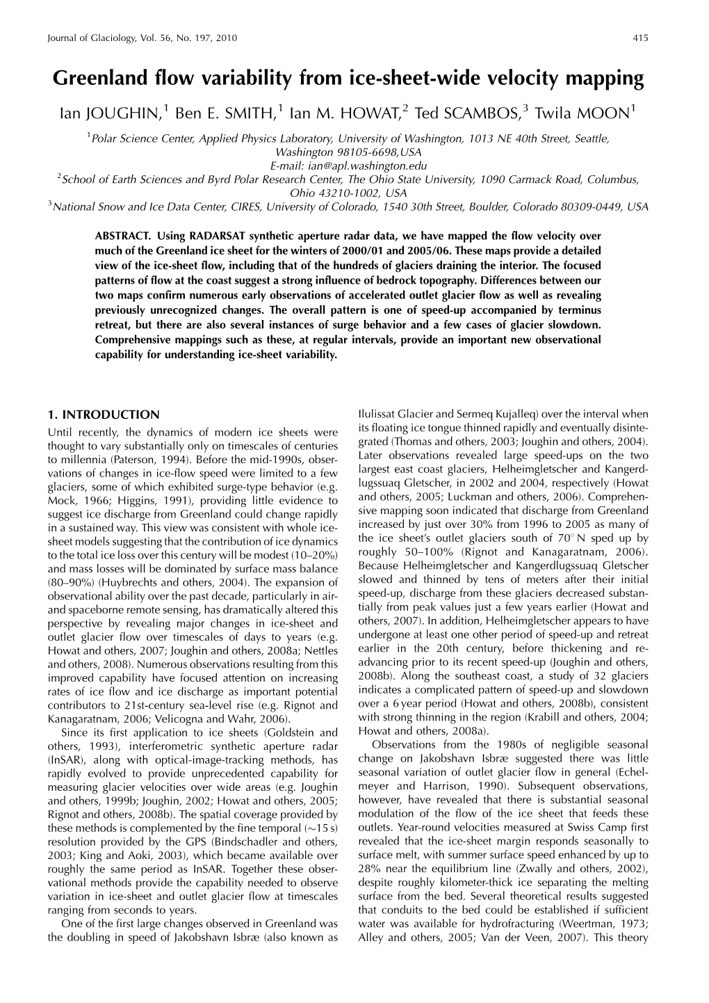 Greenland Flow Variability from Ice-Sheet-Wide Velocity Mapping