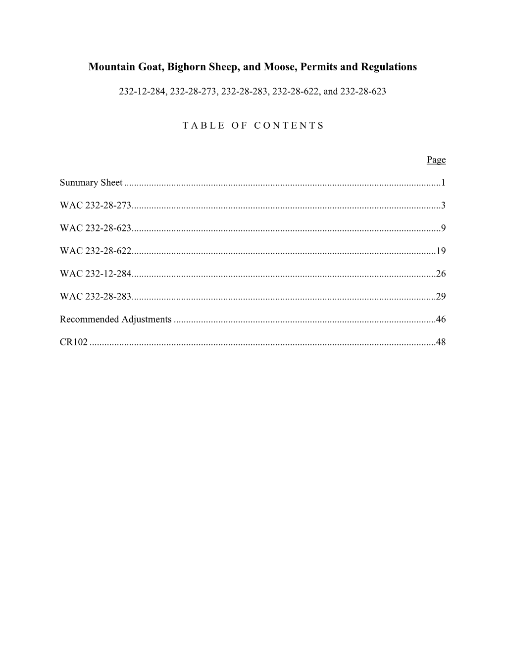 Summary Sheet