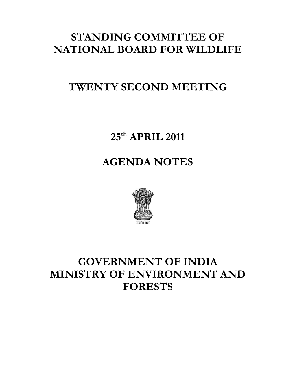 Standing Committee of National Board for Wildlife