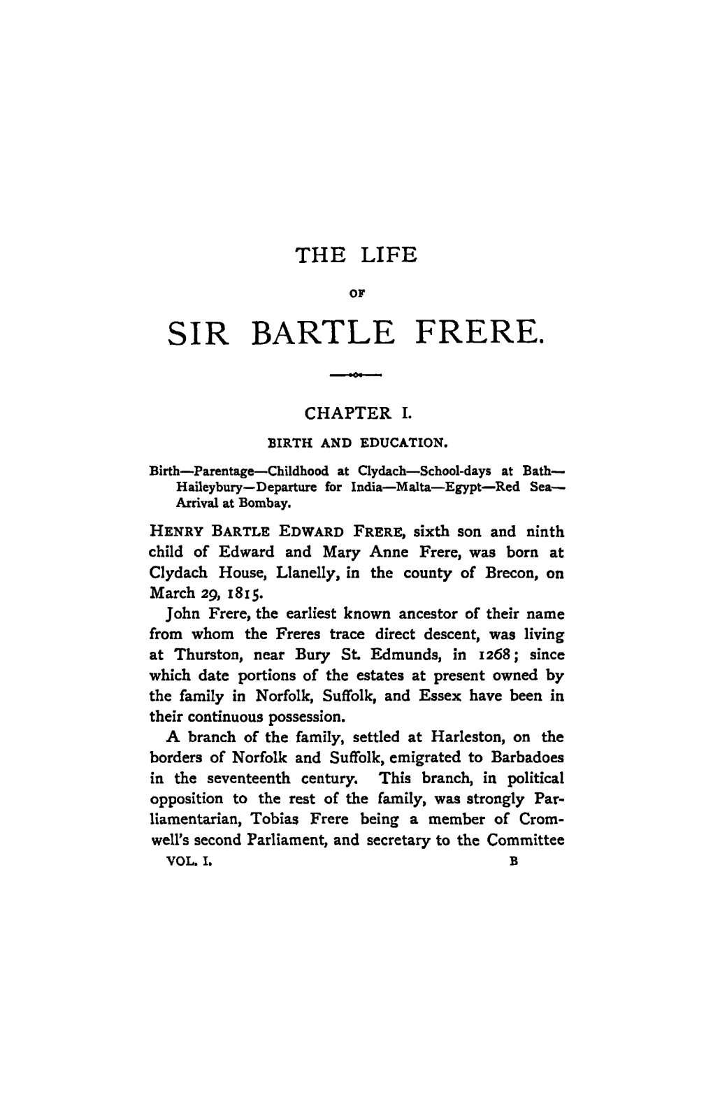 Sir Bartle Frere