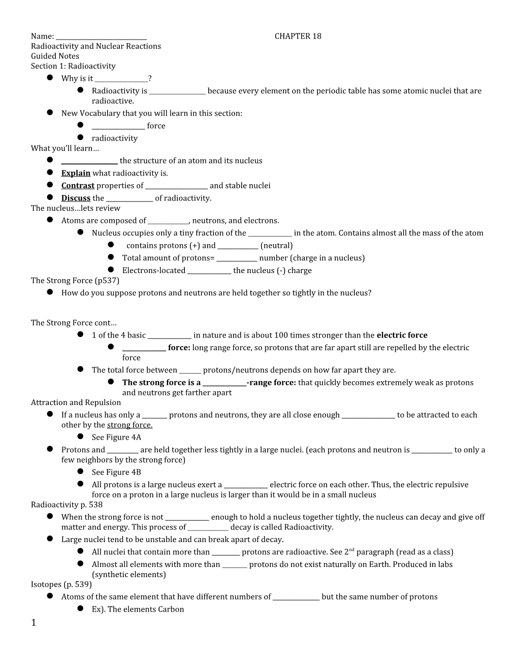 Radioactivity and Nuclear Reactions